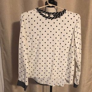 White polka dot blouse